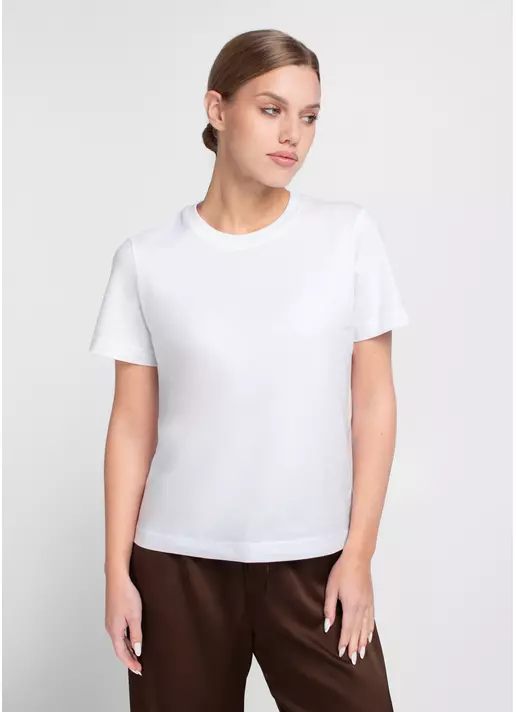 Хлопковая футболка T-SHIRT BASIC NECK FLEX 4815/010 white (белый)