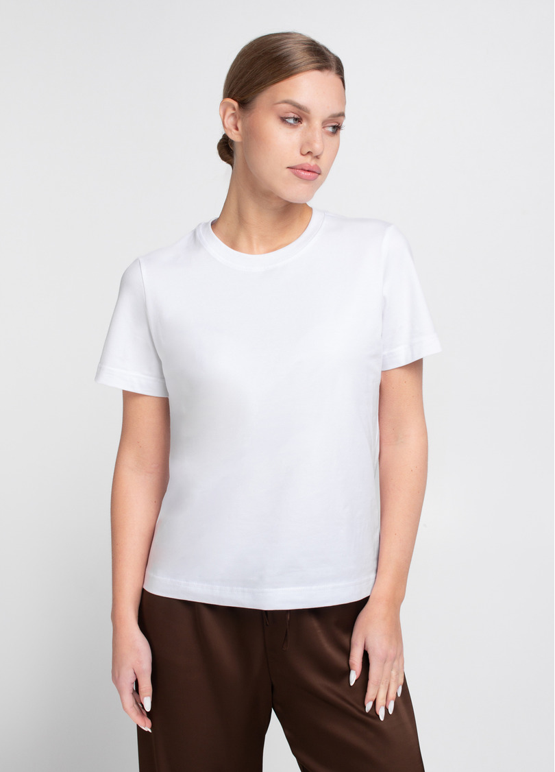 Бавовняна футболка T-SHIRT BASIC NECK FLEX 4815/010 white (білий)