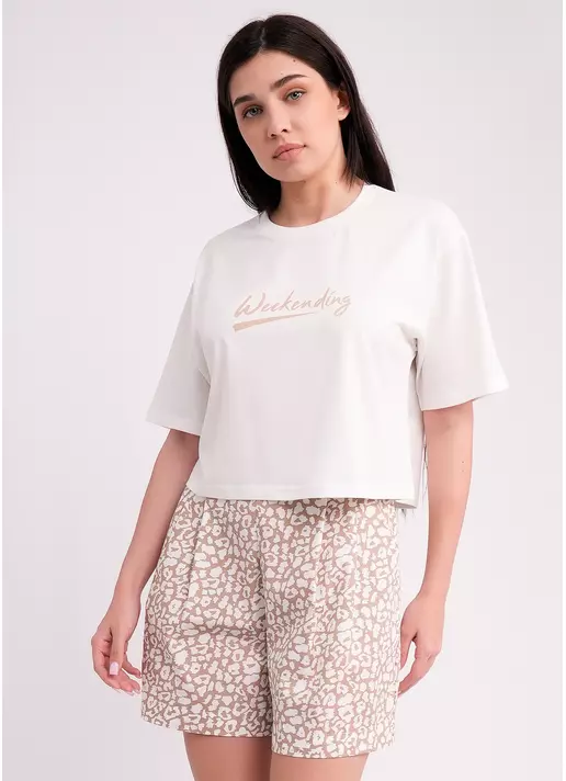 Футболка T-SHIRT BASIC PRINT 4818/010 milk (белый)