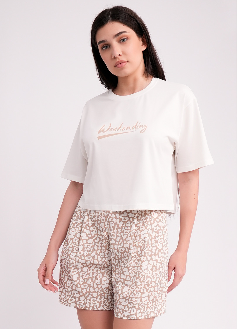 Футболка T-SHIRT BASIC PRINT 4818/010 milk (білий)