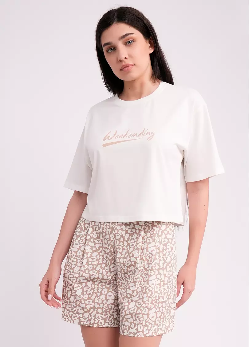 Футболка T-SHIRT BASIC PRINT 4818/010 milk (белый)