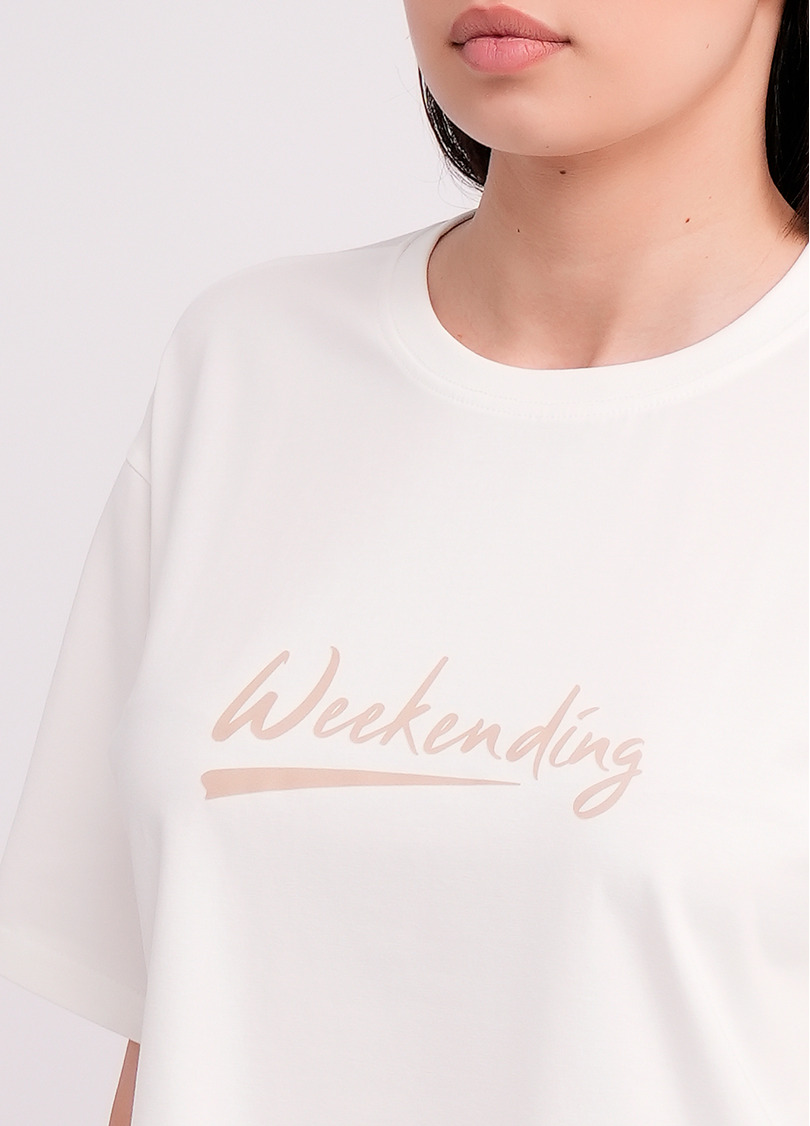 Футболка T-SHIRT BASIC PRINT 4818/010 milk (білий)