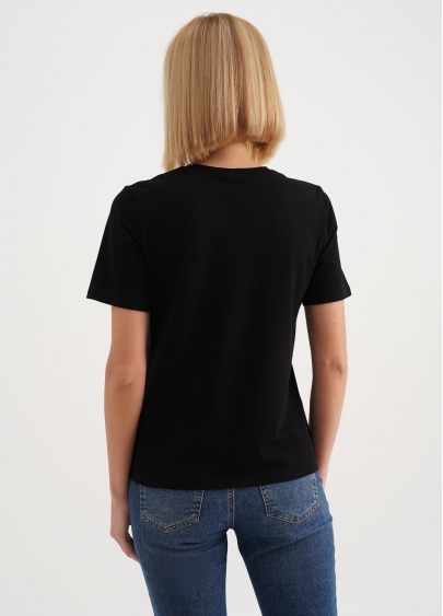 Бавовняна футболка з написом "Love" T-shirt print 4802/60 black/love (чорний)