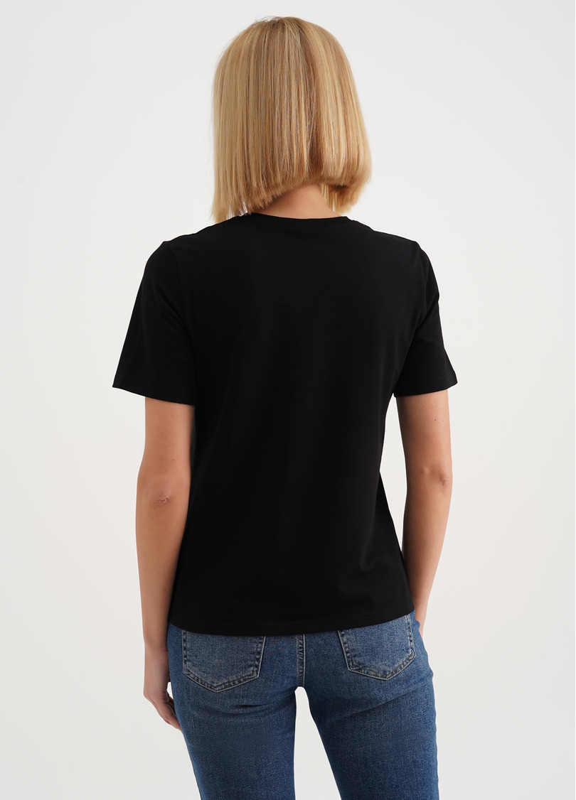 Хлопковая футболка с надписью "Love" T-shirt print 4802/60 black/love (черный)