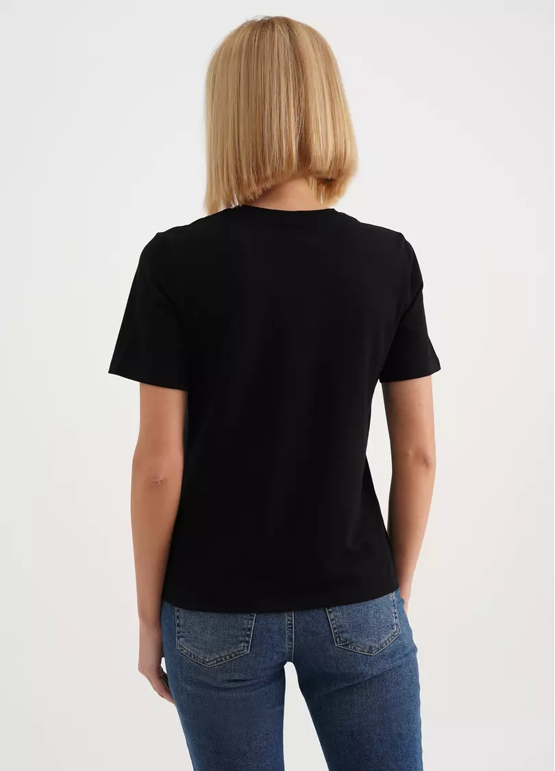 Хлопковая футболка с надписью "Love" T-shirt print 4802/60 black/love (черный)