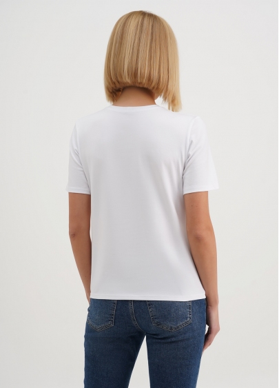 Бавовняна футболка з написом "Кохай. Цілуй. Обіймай." T-shirt print 4802/60 white/feeling (білий)