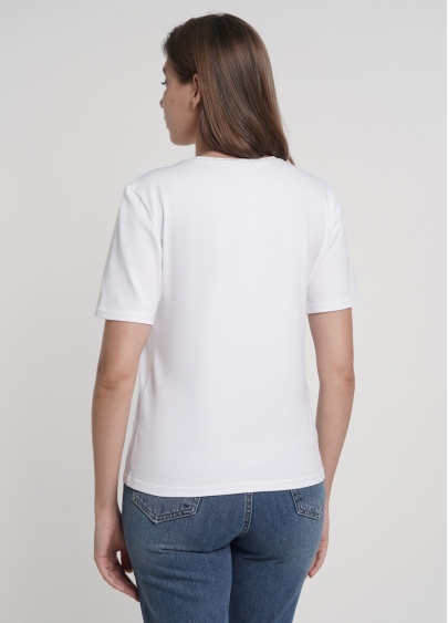 Бавовняна футболка з написом Ukraine у квітковому орнаменті T-shirt print 4802/60 white/heart (білий)