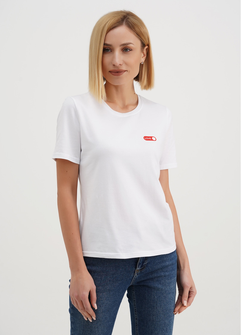 Хлопковая футболка с надписью "Love" T-shirt print 4802/60 white/love (белый)