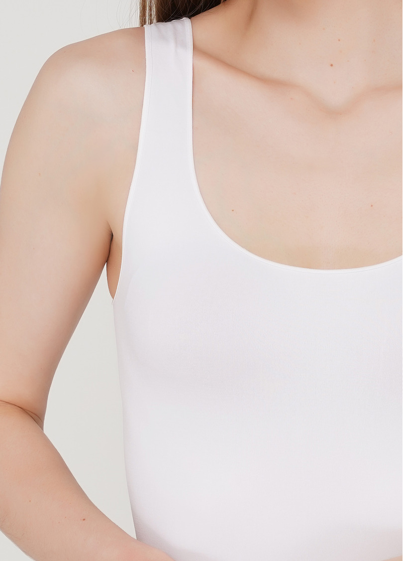Безшовна майка на широких бретелях TANK (білий)