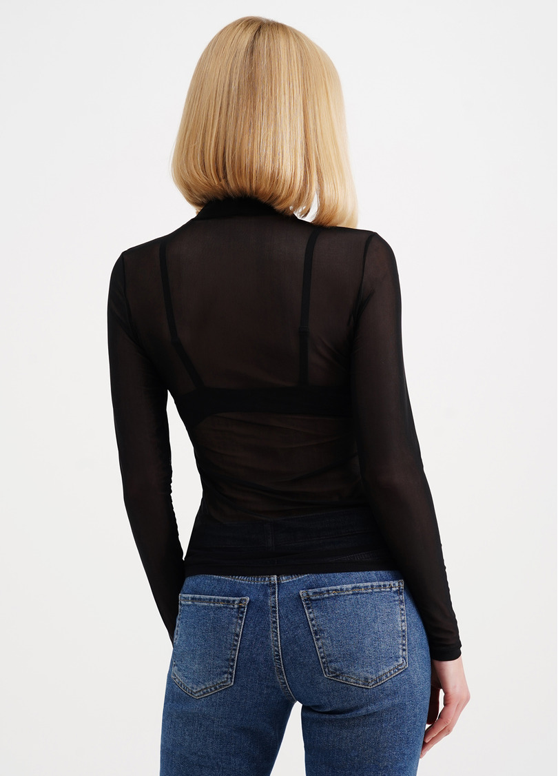 Прозрачная водолазка из сетки Tatoo 4901/07 black (черный)