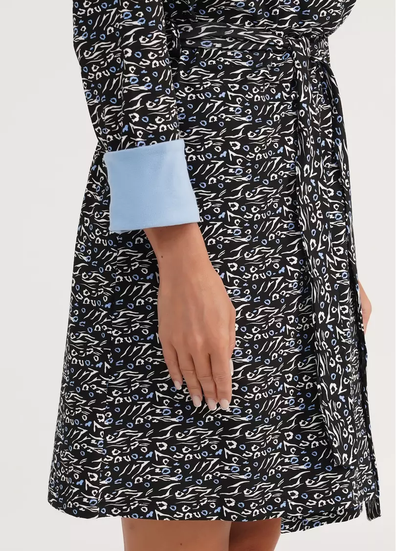 Бавовняний халат ANIMAL 7302/010 animal (чорний)