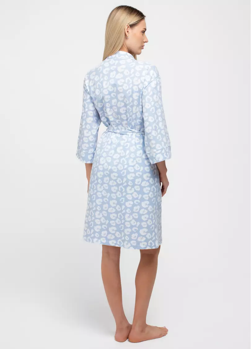 Халат леопардовий з бавони COTTON BLOOM 7239/010 (блакитний)