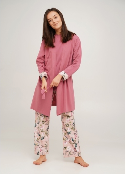 Бавовняний халат з манжетами FLOW&FROG 7317/010 pink (рожевий)