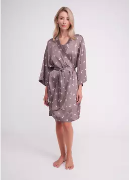 Халат з квітковим принтом FLURISSE 7237/050 deep taupe/floral print (коричневий)