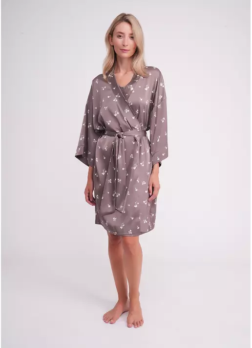Халат с цветочным принтом FLURISSE 7237/050 deep taupe/floral print (коричневый)