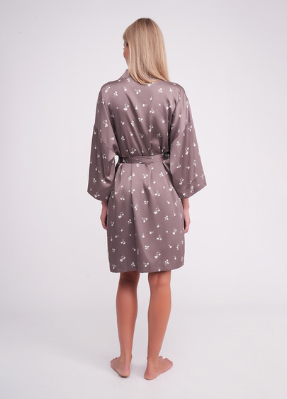 Халат с цветочным принтом FLURISSE 7237/050 deep taupe/floral print (коричневый)