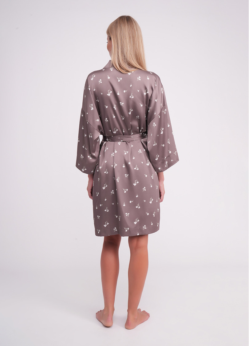 Халат с цветочным принтом FLURISSE 7237/050 deep taupe/floral print (коричневый)