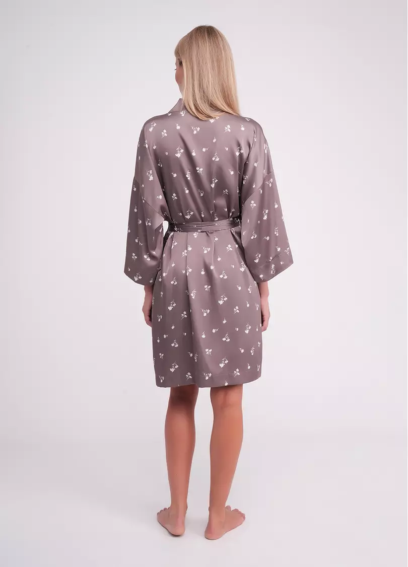 Халат с цветочным принтом FLURISSE 7237/050 deep taupe/floral print (коричневый)
