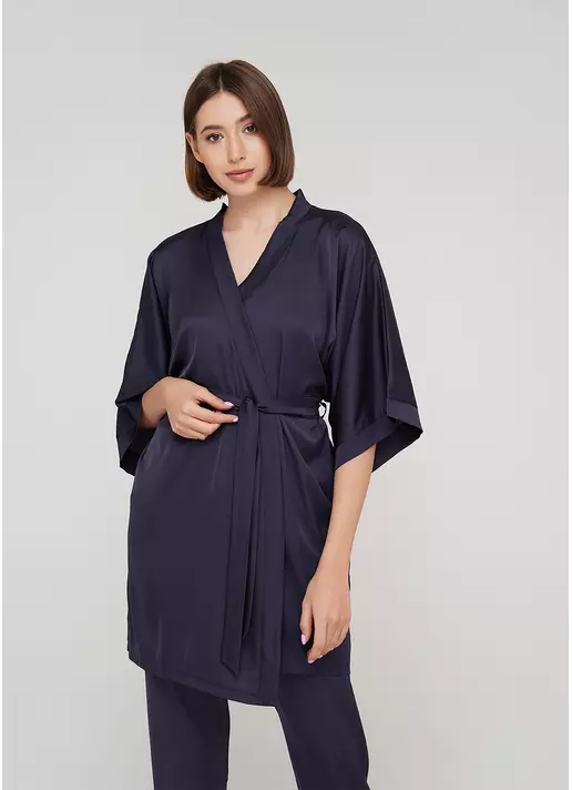 Шовковий халат HELENA 7205/050 griffel (сірий)