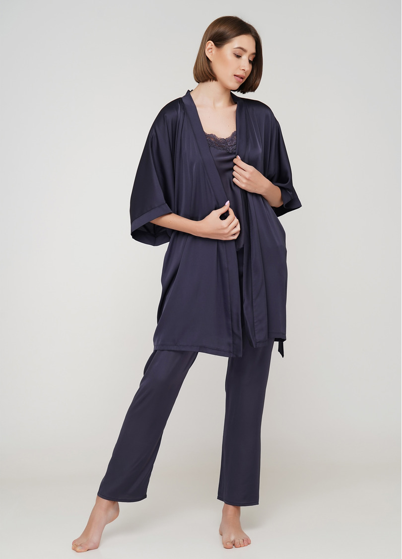 Шовковий халат HELENA 7205/050 griffel (сірий)