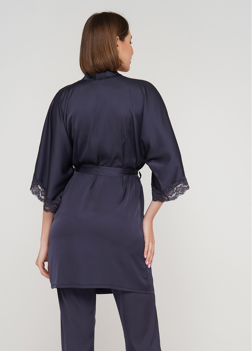 Халат с кружевом HELENA 7212/051 (темно-серый)