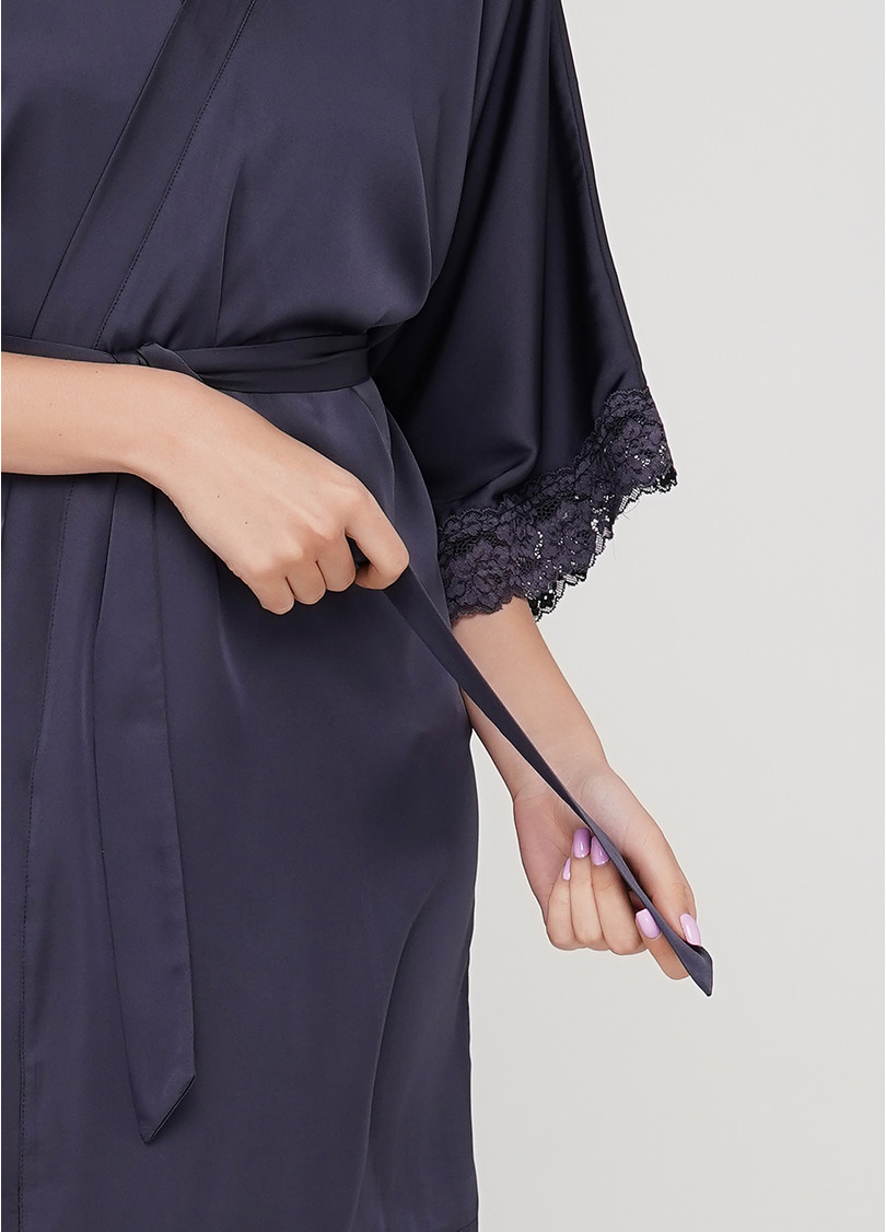 Халат с кружевом HELENA 7212/051 (темно-серый)