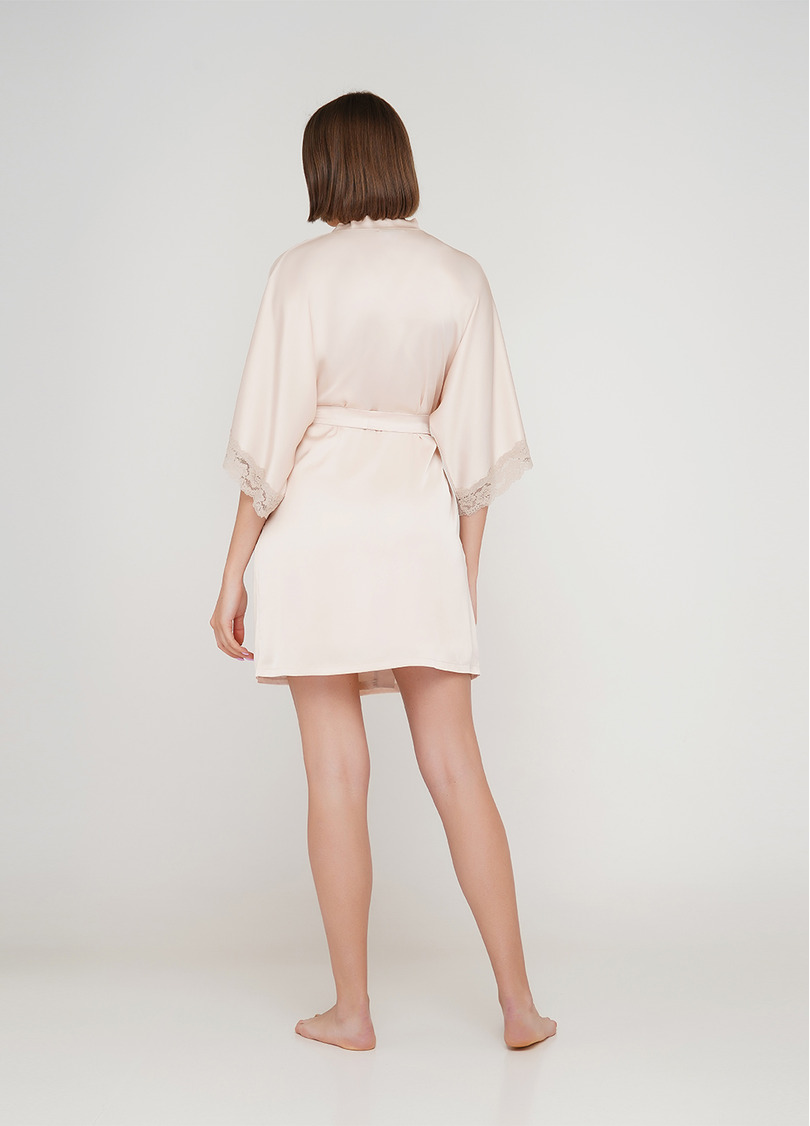 Халат с кружевом HELENA 7212/051 (молочный)