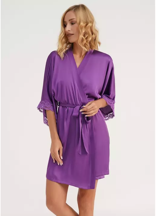 Халат з мереживом HELENA 7212/051 purple (фіолетовий)