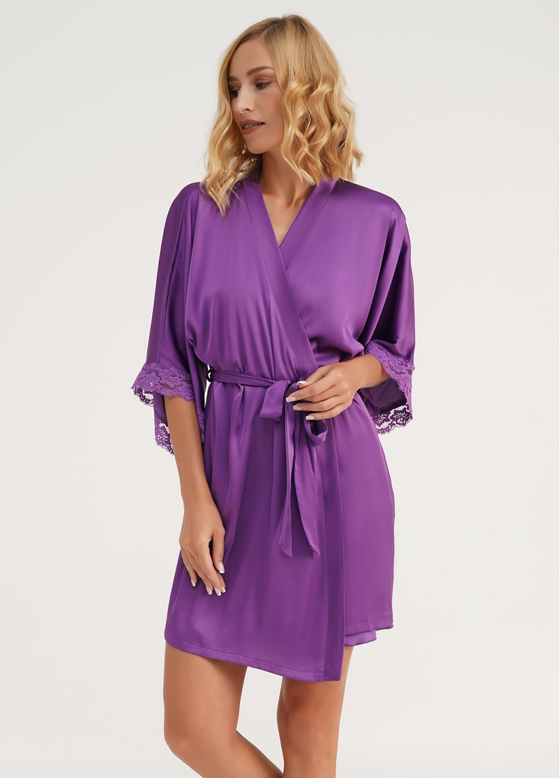 Халат с кружевом HELENA 7212/051 purple (фиолетовый)