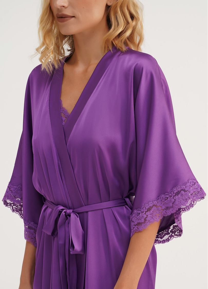 Халат с кружевом HELENA 7212/051 purple (фиолетовый)
