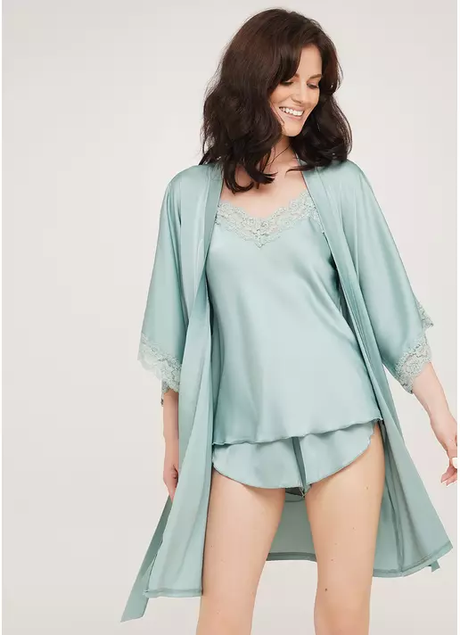 Халат с кружевом HELENA 7212/051 (бирюзовый)
