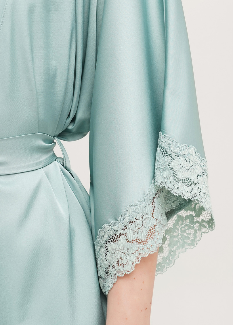 Халат с кружевом HELENA 7212/051 (бирюзовый)