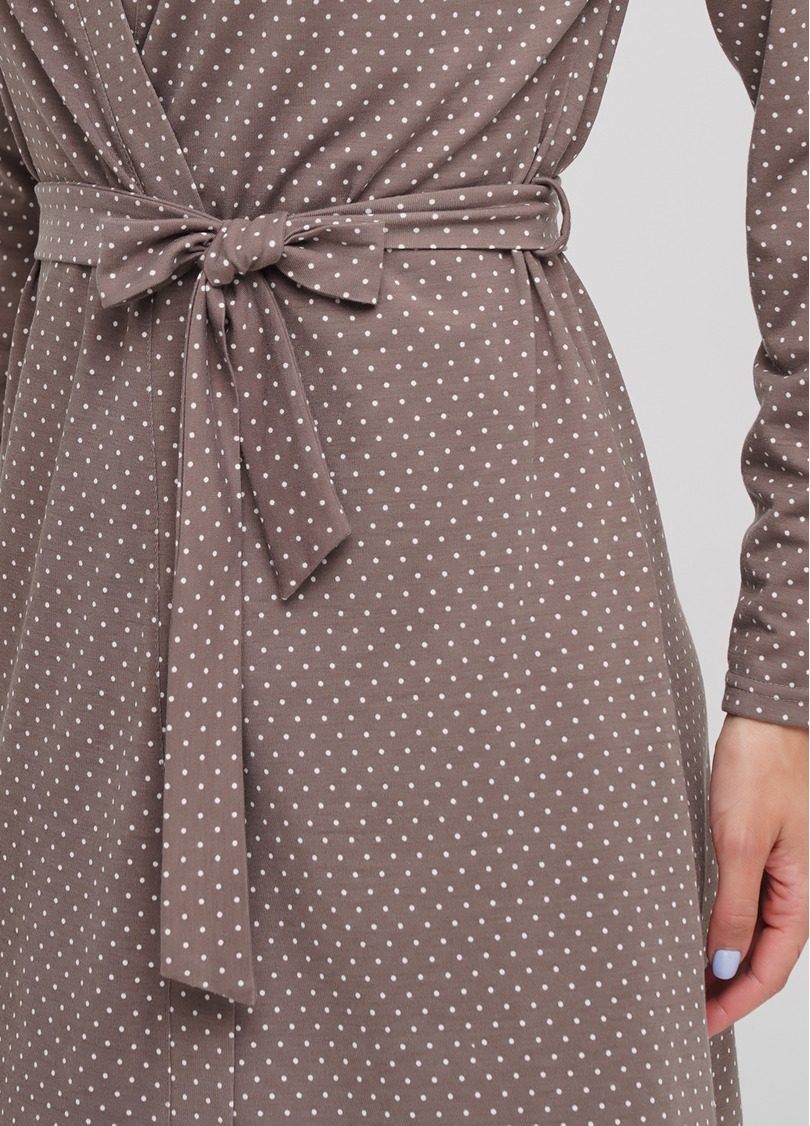 Короткий халат с принтом на спине и горохом JULIET 7302/030