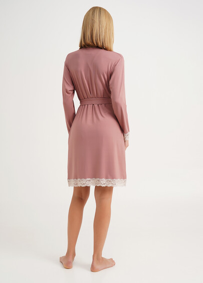 Халат з вискозы с кружевом SAND STORM 7325/031 sand rose (розовый)