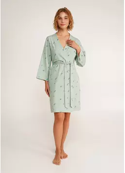 Бавовняний халат SERENE GREENS 7235/010 muted mint (зелений)