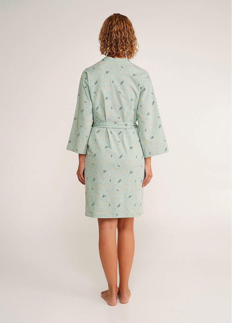 Хлопковый халат SERENE GREENS 7235/010 muted mint (зеленый)