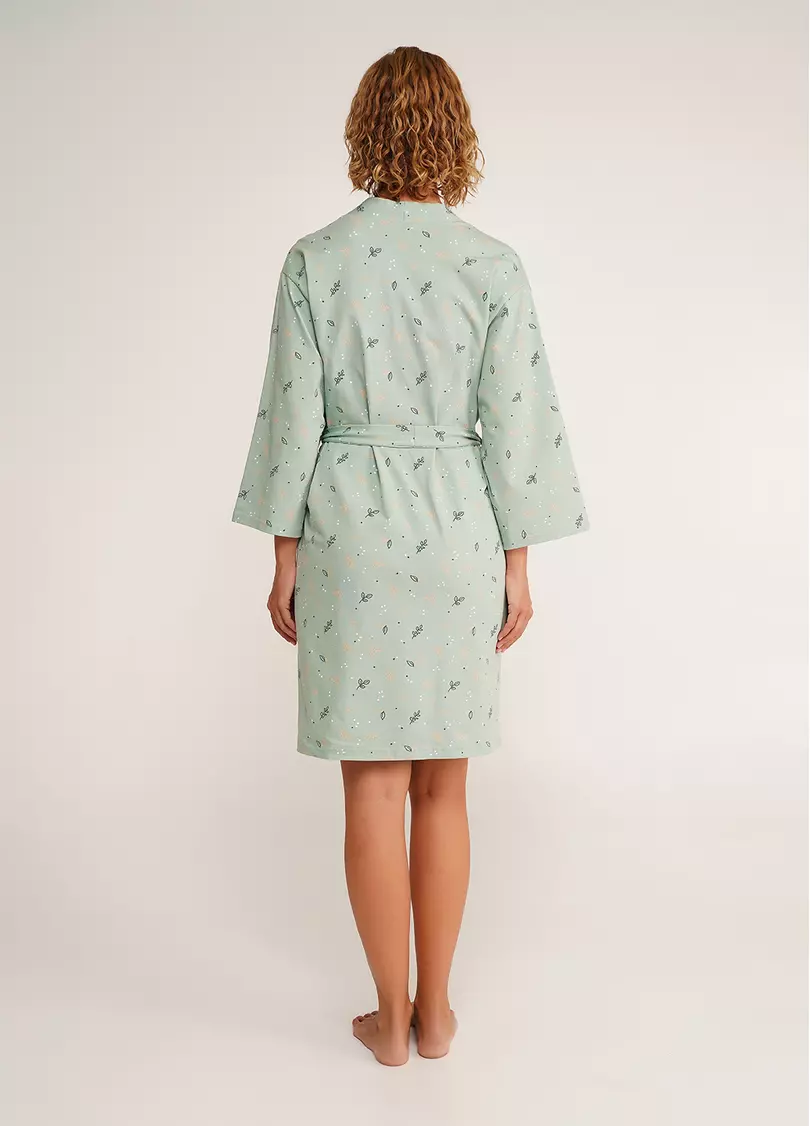 Хлопковый халат SERENE GREENS 7235/010 muted mint (зеленый)
