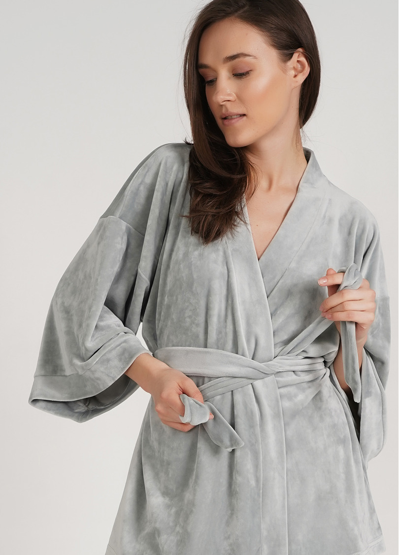 Велюровый жакет с рукавами кимоно SOFT WINTER 4502/080 grey (серый)