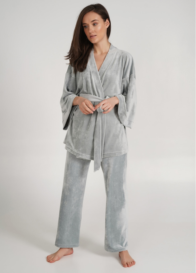 Велюровый жакет с рукавами кимоно SOFT WINTER 4502/080 grey (серый)