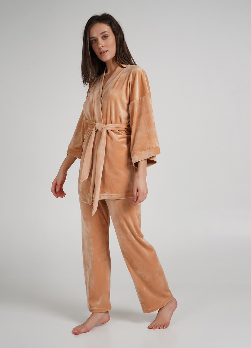 Велюровий жакет з рукавами кімоно SOFT WINTER 4502/080 latte (бежевий)