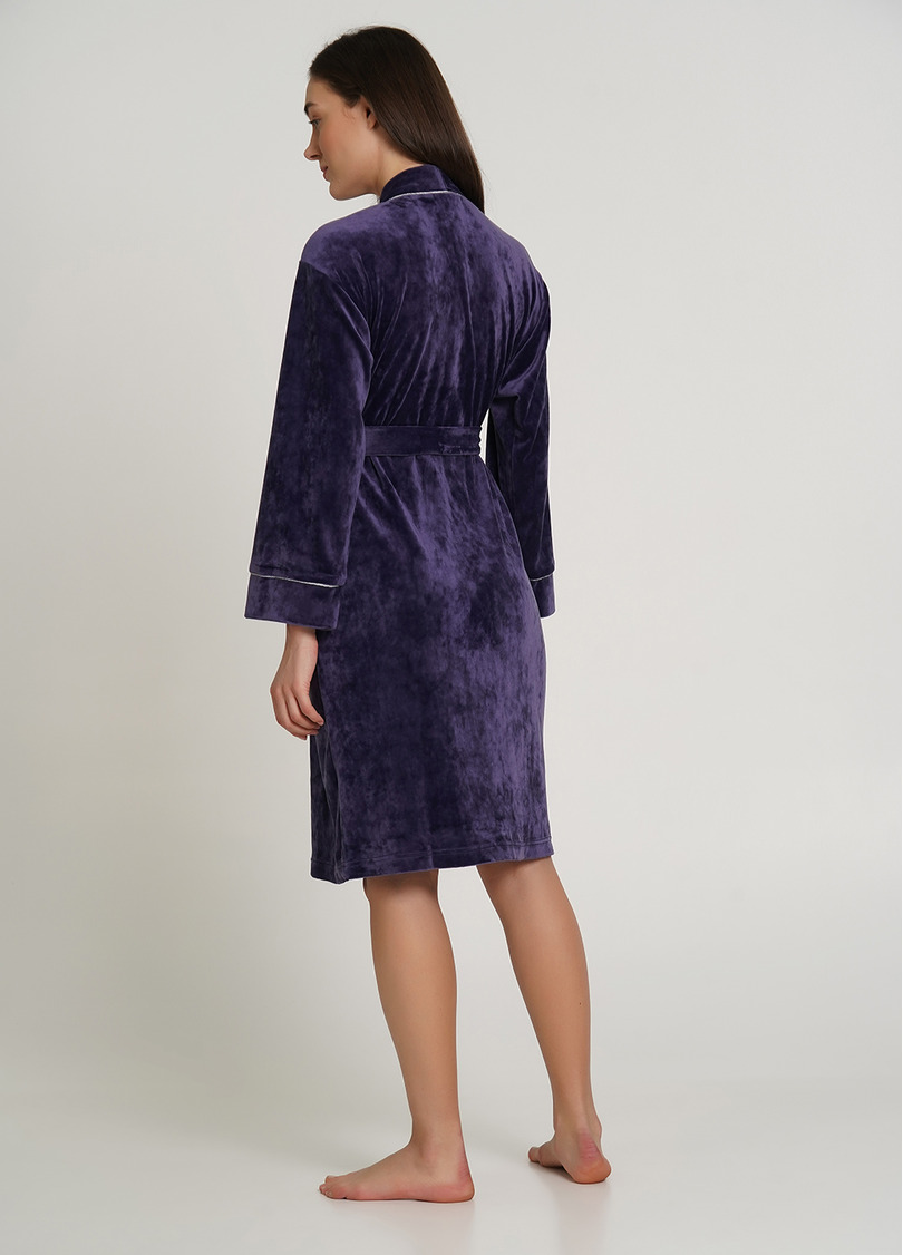 Велюровый халат с поясом SOFT WINTER 7320/080 eggplant (фиолетовый)