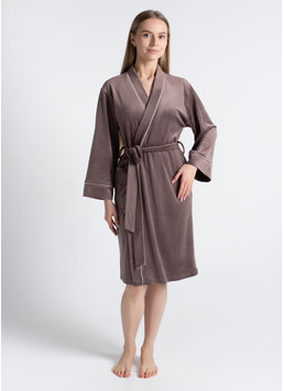 Велюровий халат SOFT WINTER 7320/080 mokko (коричневий)