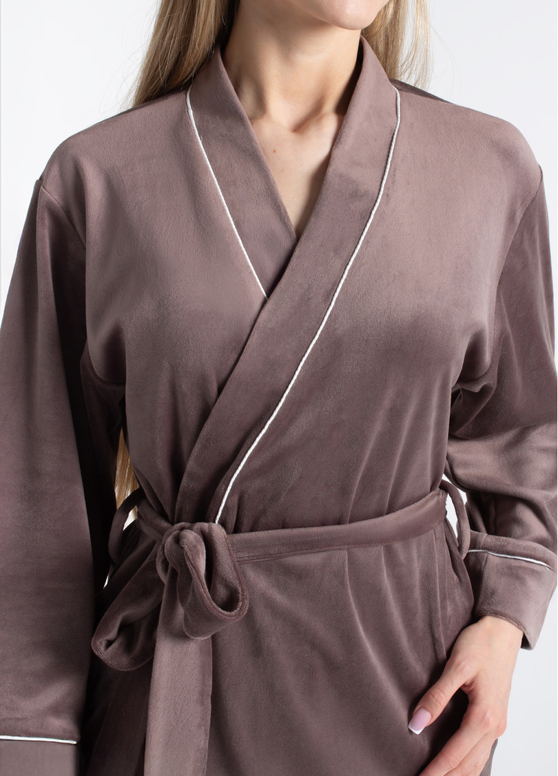 Велюровый халат SOFT WINTER 7320/080 mokko (коричневый)