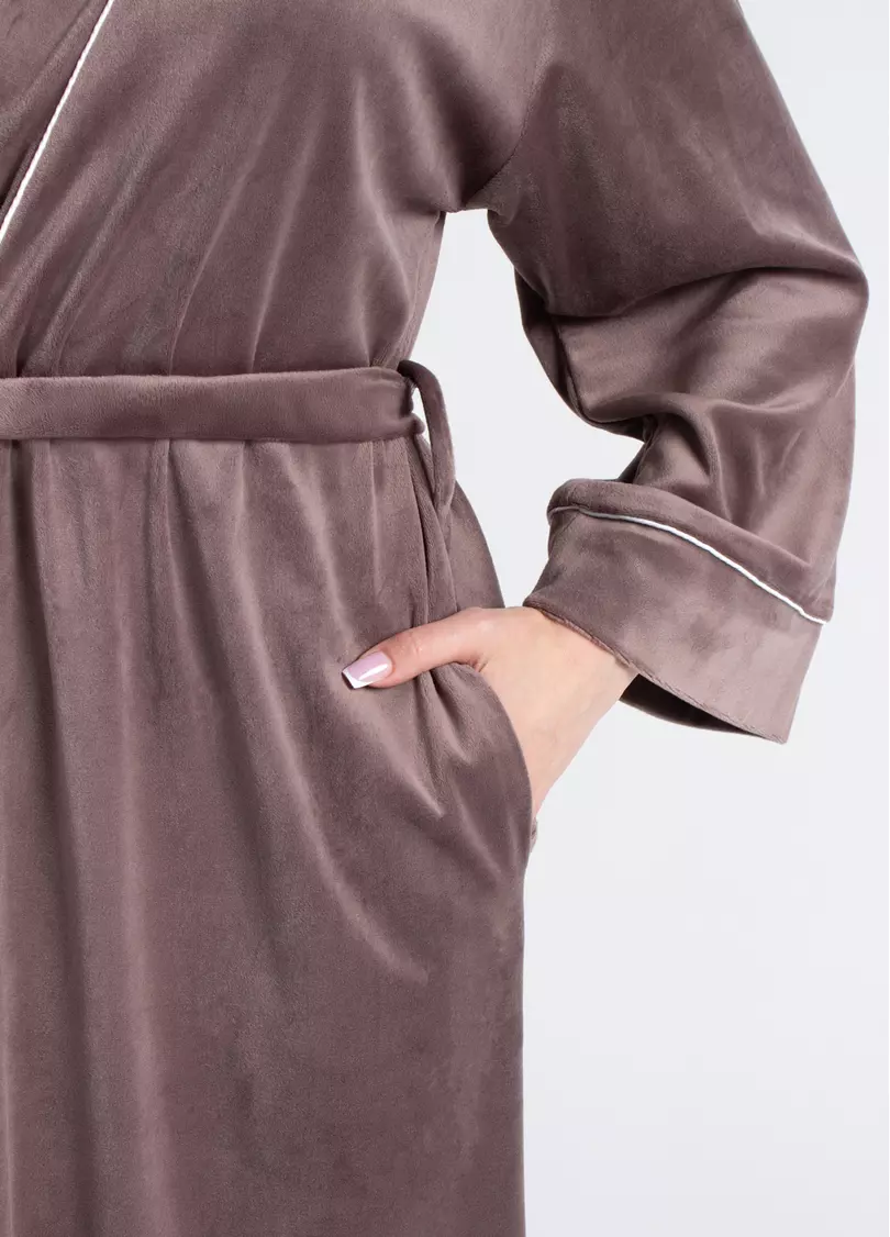 Велюровий халат SOFT WINTER 7320/080 mokko (коричневий)