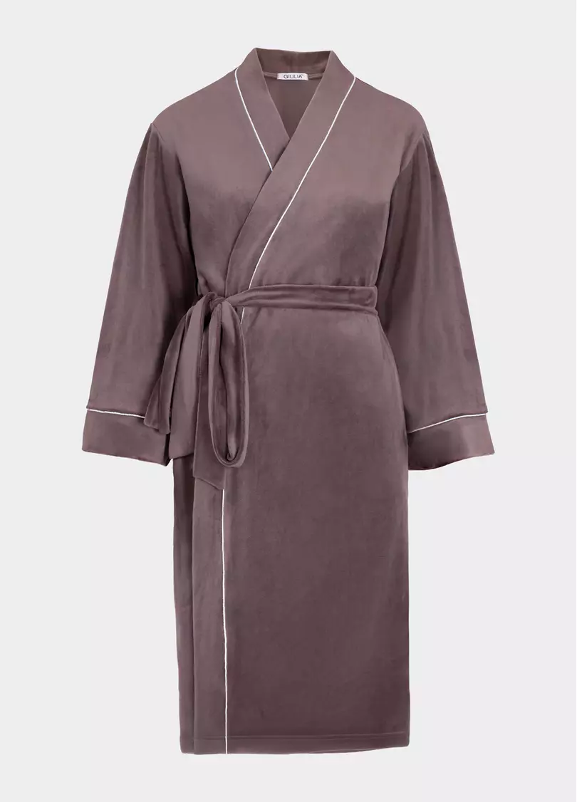 Велюровий халат SOFT WINTER 7320/080 mokko (коричневий)