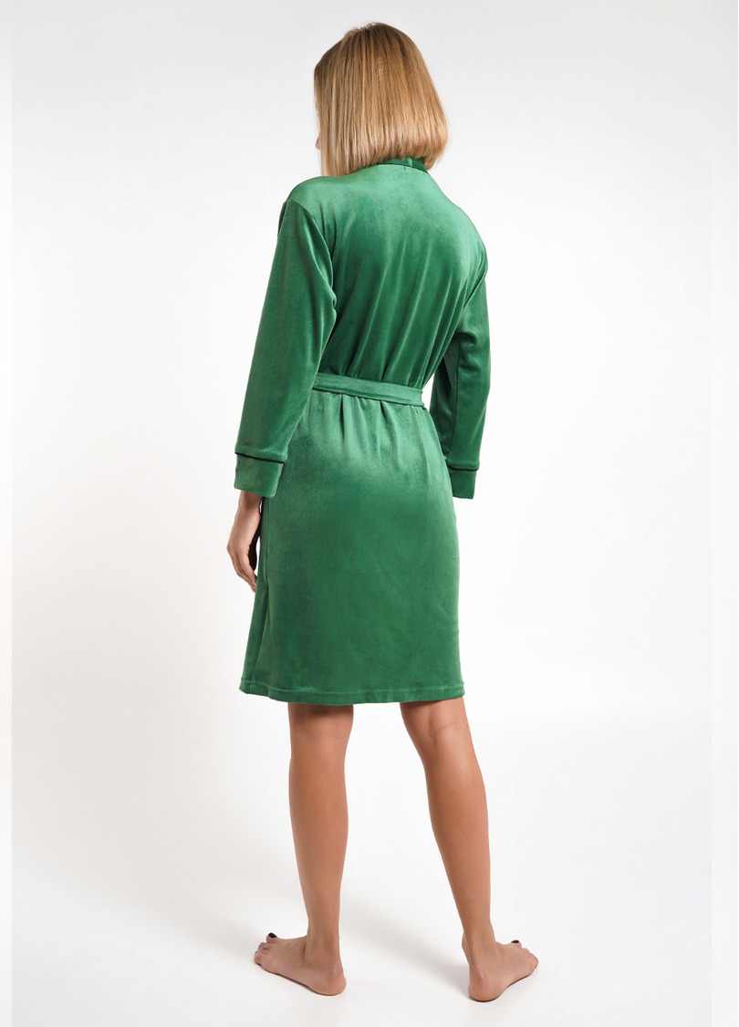 Велюровий халат з кантом SOFT WINTER 7331/080 emerald (зелений)