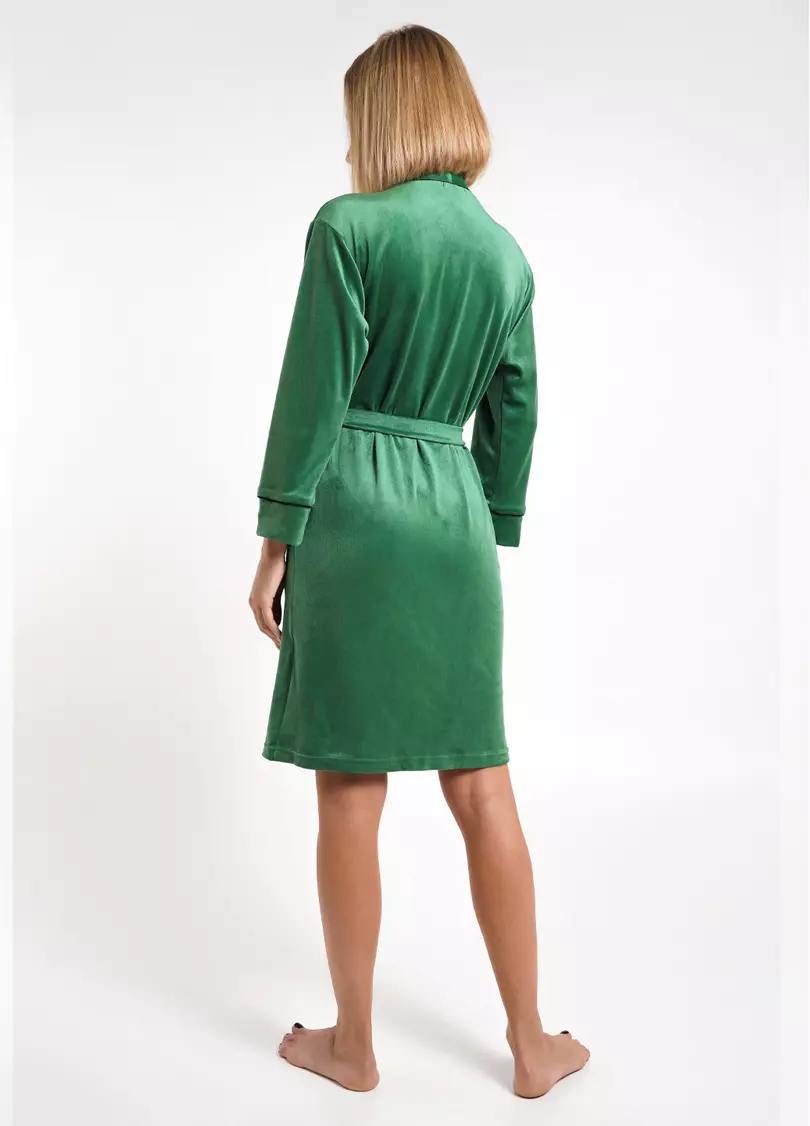 Велюровий халат з кантом SOFT WINTER 7331/080 emerald (зелений)