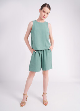 Комплект из жатого льна FLAWLESS 6701/260 mossy sage (зеленый)