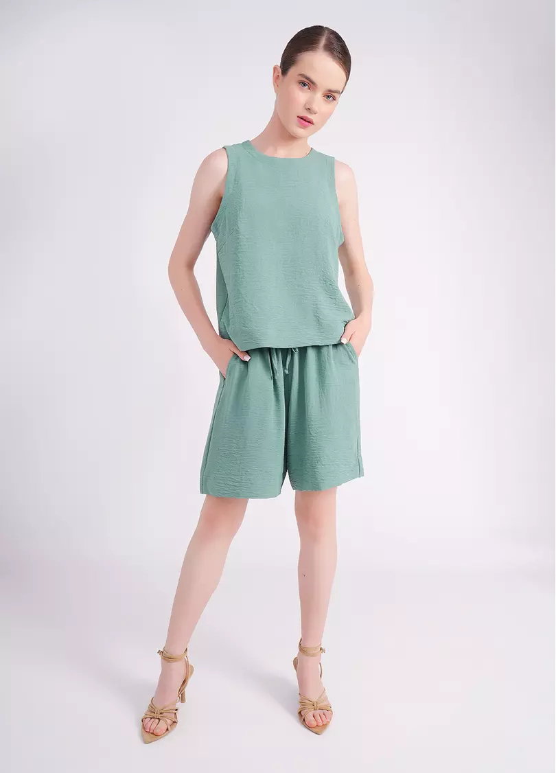 Комплект з жатого льону FLAWLESS 6701/260 mossy sage (зелений)