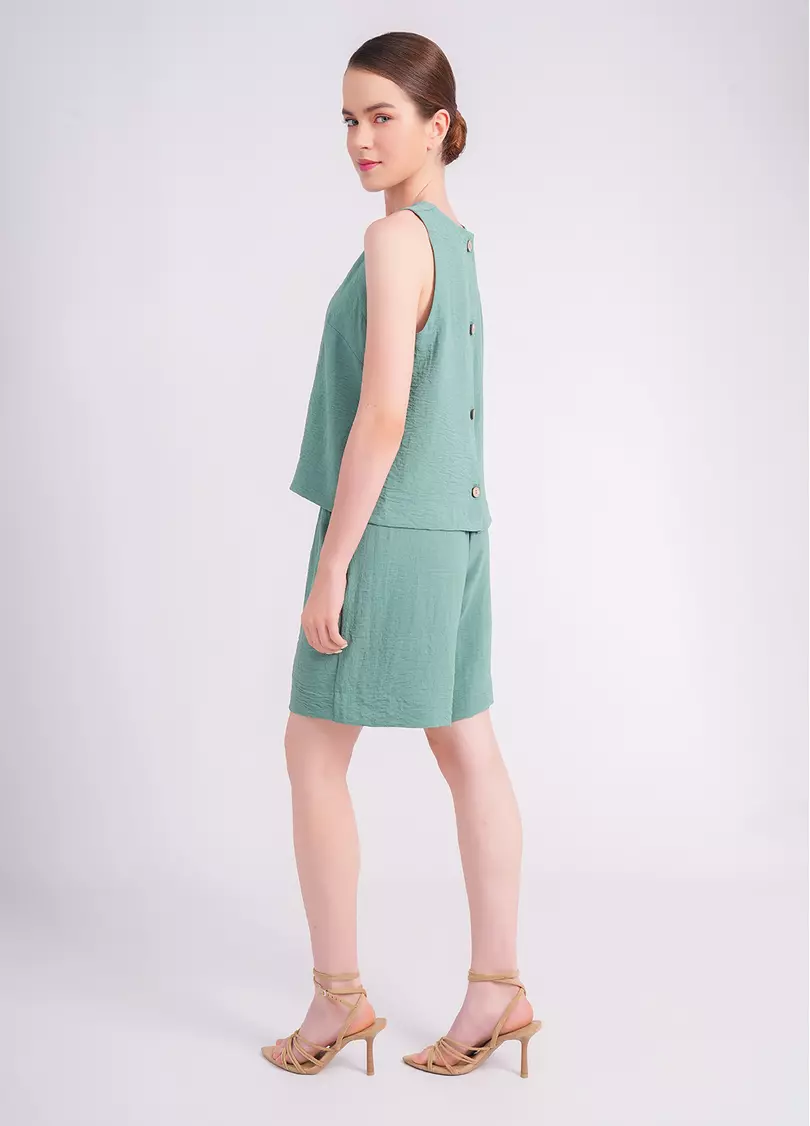 Комплект з жатого льону FLAWLESS 6701/260 mossy sage (зелений)